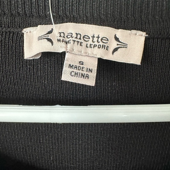 NANETTE LEPORE Black Long Sleeves Knit Winter Top Sweater S/M BNWT - Picture 4 of 7